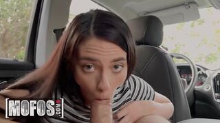 Insolent Uber driver Gianna Ivy can scarcely fight back her splendid passenger