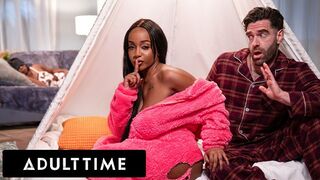 Lily Starfire seduces her step-dad into stashing bang-out in the same guest room