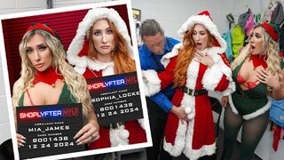 The cougars of Mrs. Claus and pixie-tale secretary steal and penalize them savagely