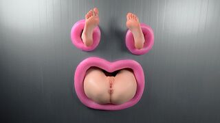 Anal invasion plowing thru the wall while his soles are jiggling