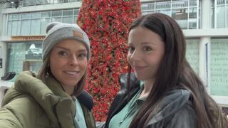 Nadia Foxx and Serenity Cox shopping centre with covert delights - uber-sexy lace trials and public ejaculations!