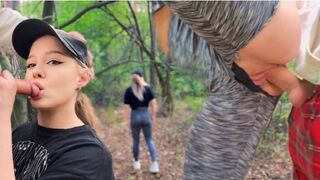 Meet a stranger in Montana - instantly super hot poke in the forest