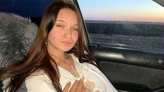 My best friend's gf fellated my hard-on out of the van for 50, what a mega-slut!