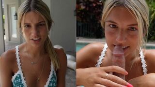 I throated my stepbrother's fuckpole firm in the pool