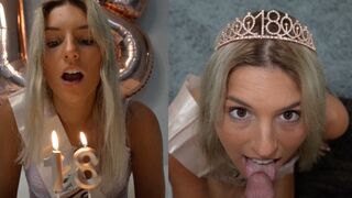 legitimate-yr-senior schoolgirl celebrating her b-day by throating her boner and lovin’ her face