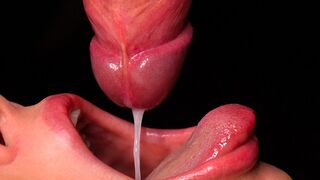 Close pic: greatest oral pleasure for your pecker! Asmr language and lips game