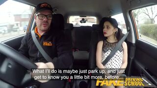 Fake Driving College ultra-kinky pulverizing of lil' nymph in the back seat
