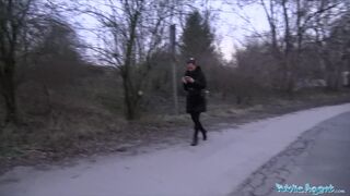 Public Agent - Alicia Crazy displays off her udders