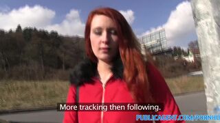 PublicAgent Free - luxurious crimson female in the park