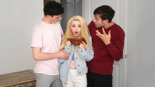 He's got his cock-squeezing caboose rammed with big tails by 2 stepbrothers with a rock-hard assfucking 3some