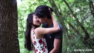 Mischievous bj and rigid nail in the forest