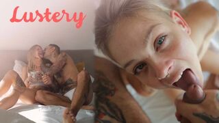 Blond first-timer hotty enticing deep throat in point of view