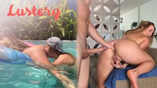 Big-titted's blondie inexperienced rump is plumbed after swimming
