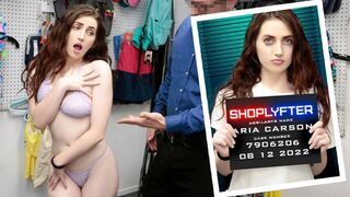 Crank cop pulls Aria Carson's purple panty and porks her firm on the table