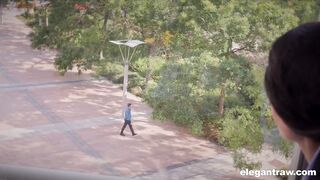 Eloa Lombard is plowing Ian Scott in the office, Natasha Uber-cute is helping him in