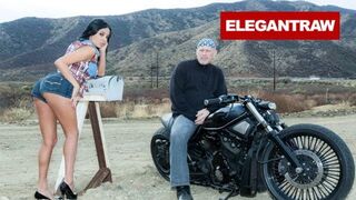 Anissa Kate railing Mark Davis frantically in the prohibited zone