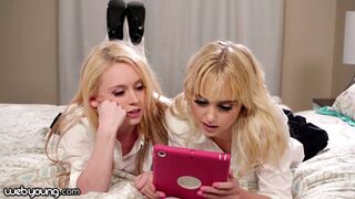 Chloe Virgin and her college girl have a sapphic experiment on her head